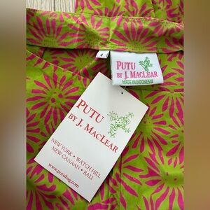 Putu by J. Maclear Gap Capri Pants Green Daisy size 4